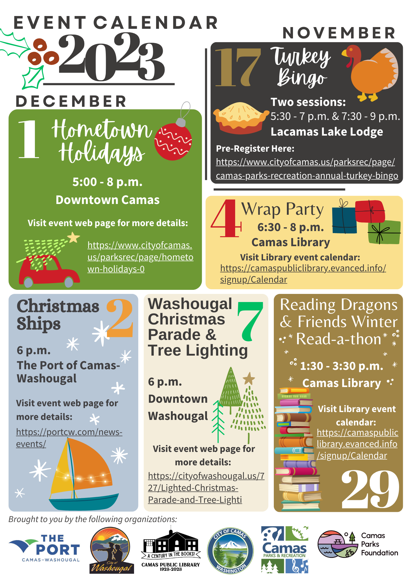 2023 Holiday Calendar | Camas WA