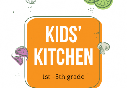 Kids Kitchen 1st - 5th grade over a cutting board