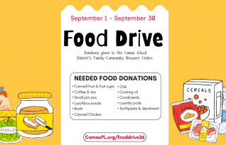 Food Drive In honor of Hunger Action Month, the Camas Library is hosting a food drive during the month of September.