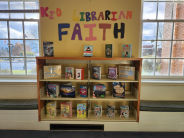 Picture of bookshelves with books displayed