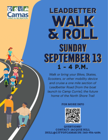 Camas Parks & Recreation Announces 2nd Annual Leadbetter Walk & Roll Sept. 13 Camas Parks & Recreation Announces 2nd Annual Leadbetter Walk & Roll Sept. 13