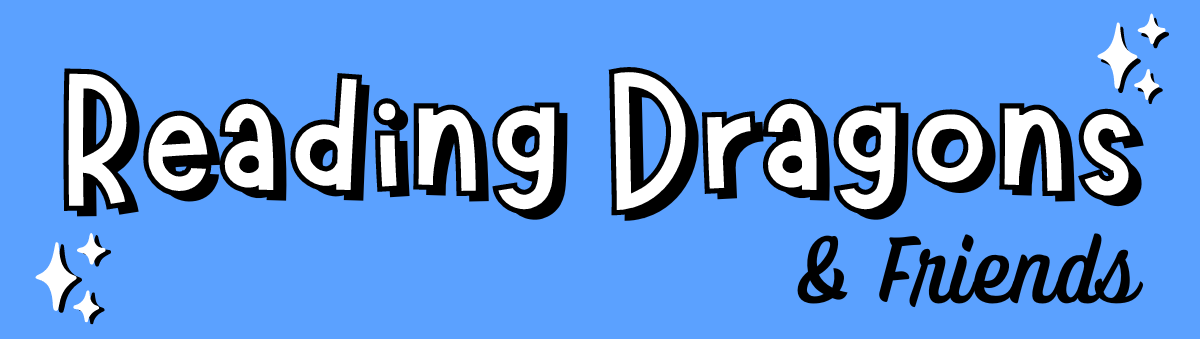 Reading Dragons logo with periwinkle background