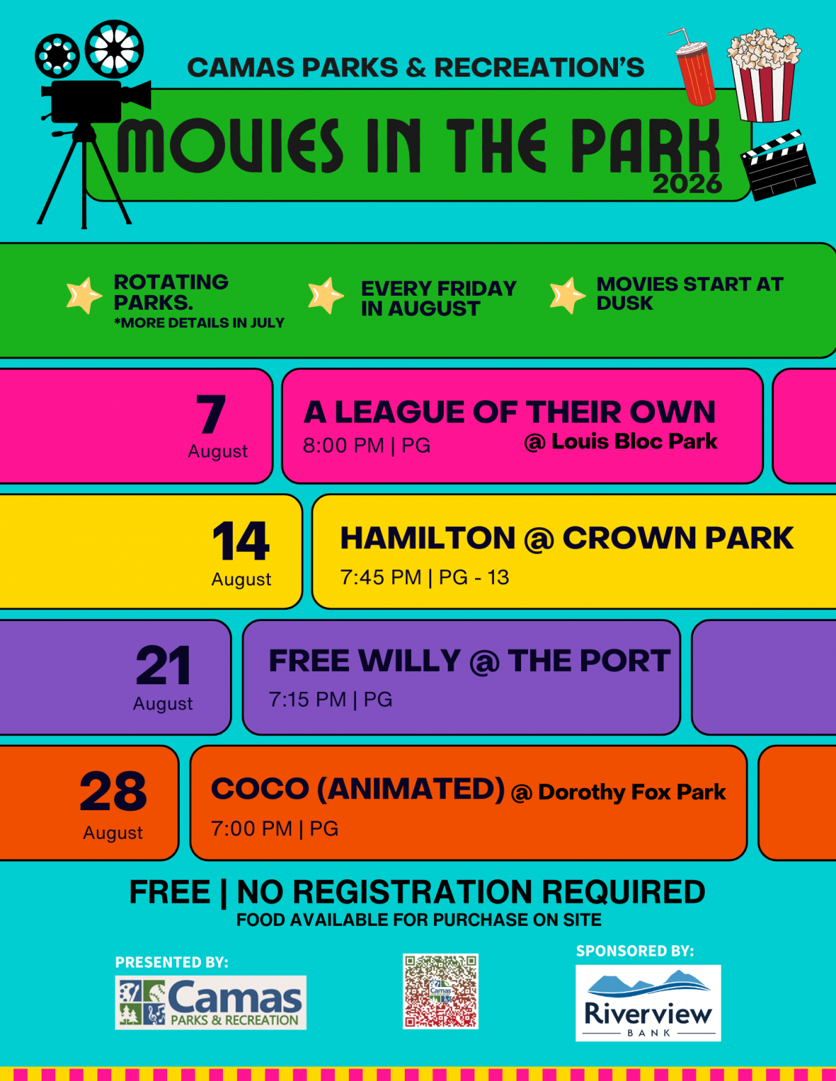 Summer Movie Schedule