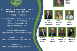 November 17, 2025 Camas City Council Workshop and Meeting 