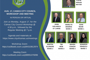 August 17, 2026 Camas City Council Workshop and Meeting 