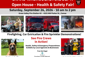 Camas-Washougal Fire Department to Host Open House, Health and Safety Fair Sept. 26