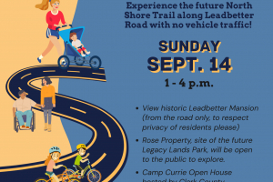 Camas Parks & Recreation Announces Leadbetter Walk & Roll September 14