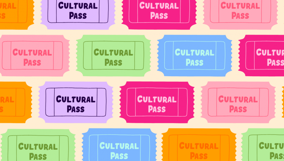 Image of several tickets that say cultural pass on them.